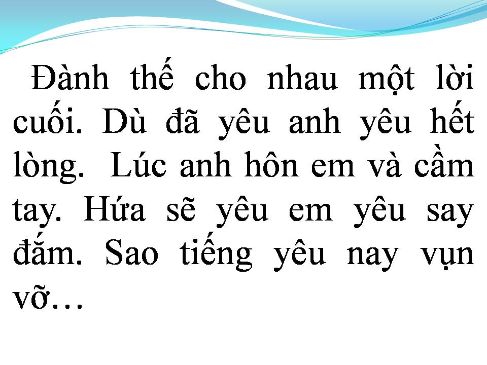 Lời bài hát ĐÀNH NÓI LỜI CHIA TAY