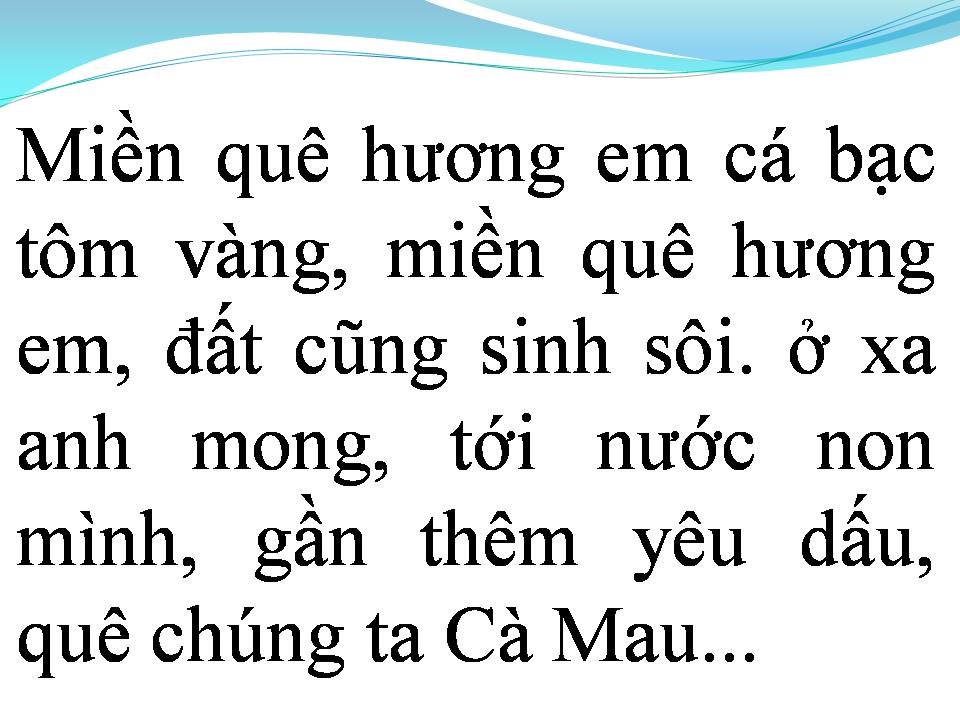 Lời bài hát ĐẤT MŨI CÀ MAU