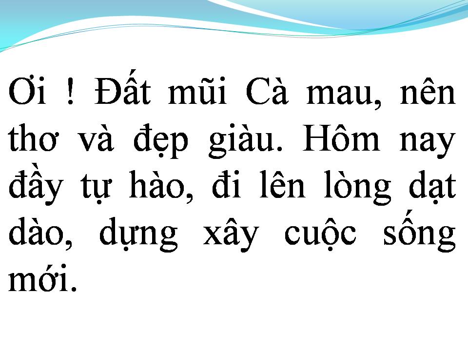 Lời bài hát ĐẤT MŨI CÀ MAU