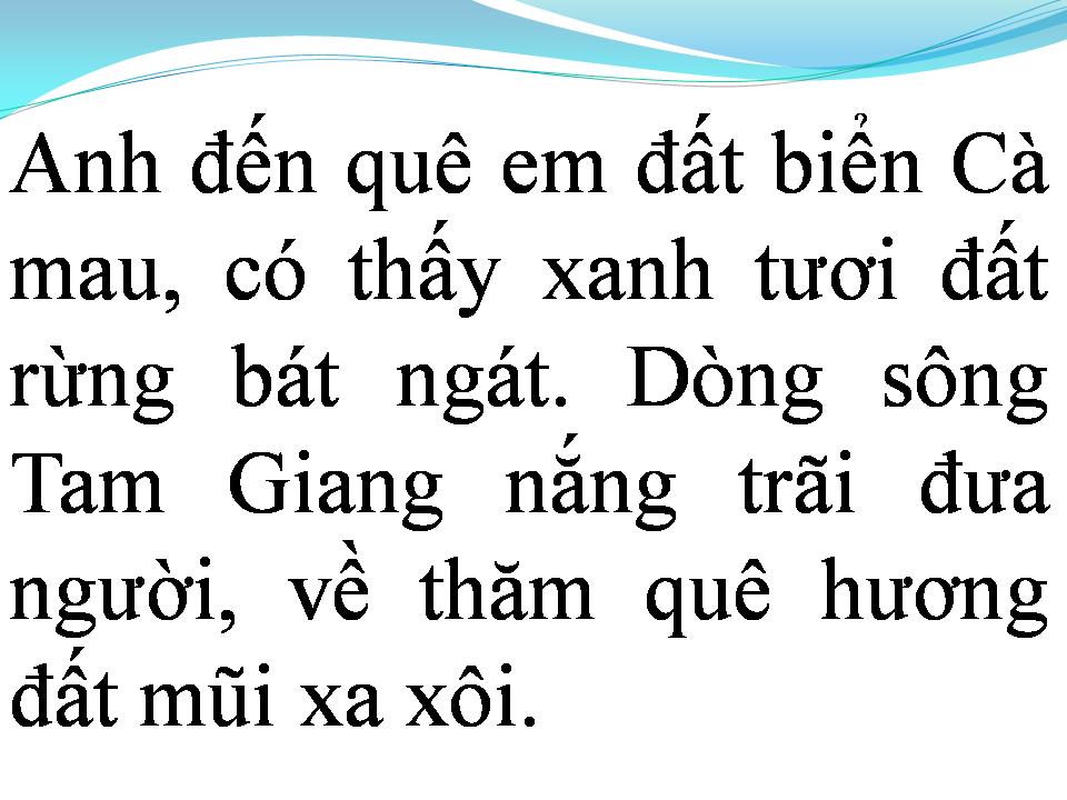 Lời bài hát ĐẤT MŨI CÀ MAU