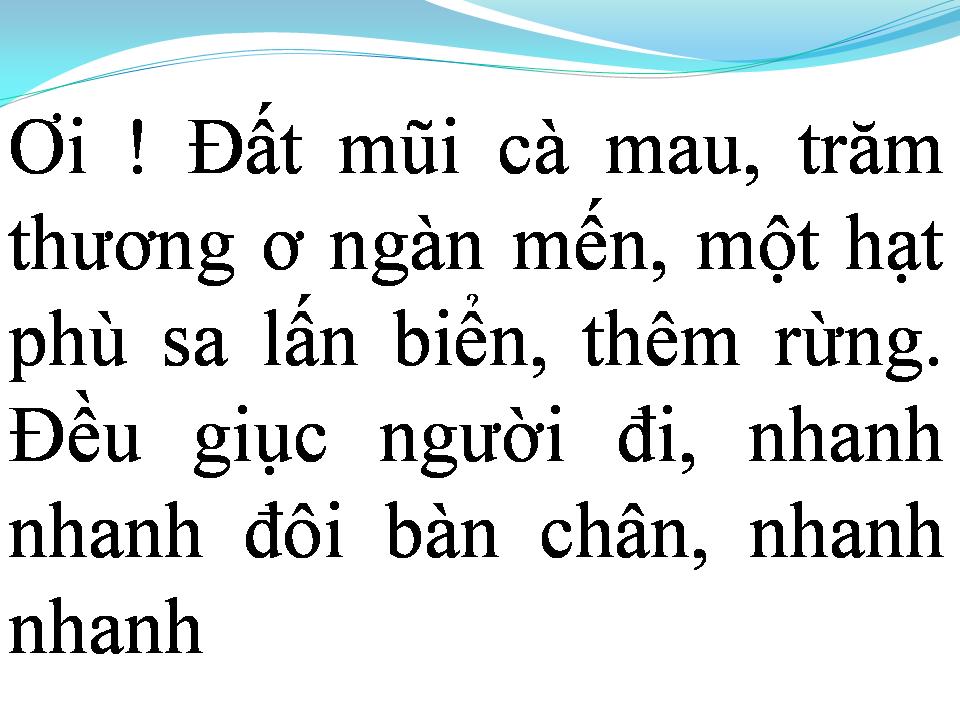 Lời bài hát ĐẤT MŨI CÀ MAU