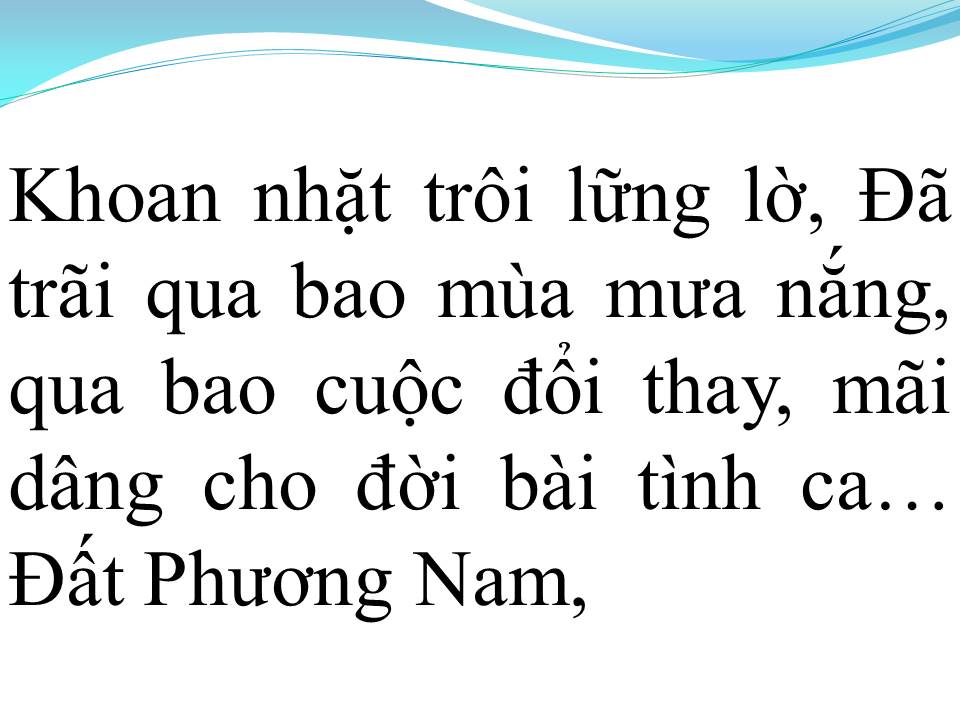 Lời bài hát ĐẤT PHƯƠNG NAM