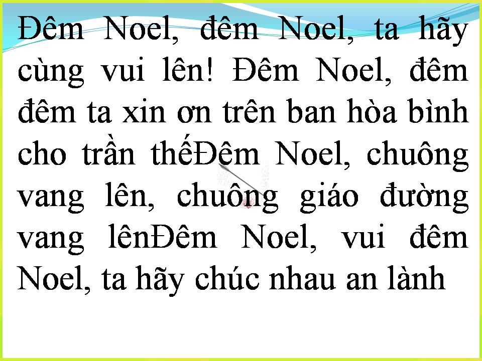 Lời bài hát ĐÊM NOEL