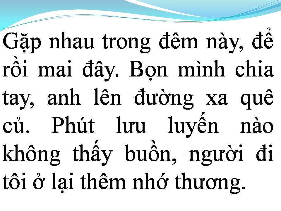 Lời bài hát ĐÊM TIỄN BIỆT