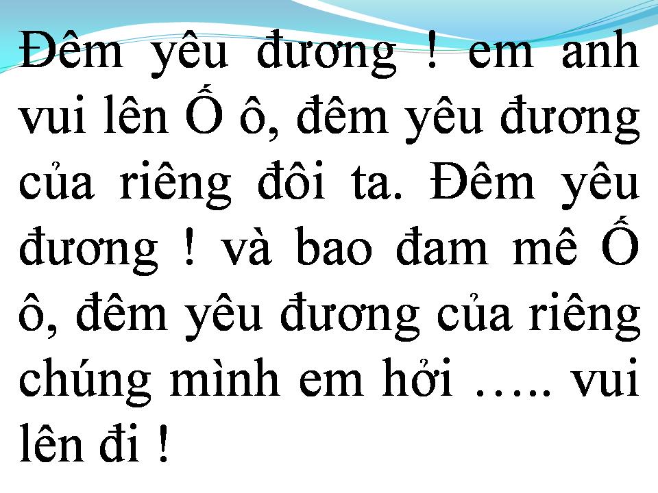 Lời bài hát ĐÊM YÊU ĐƯƠNG