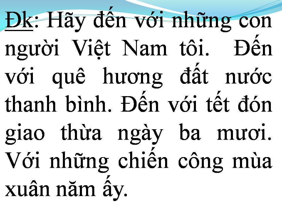 Lời bài hát ĐẾN VỚI CON NGƯỜI VIỆT NAM