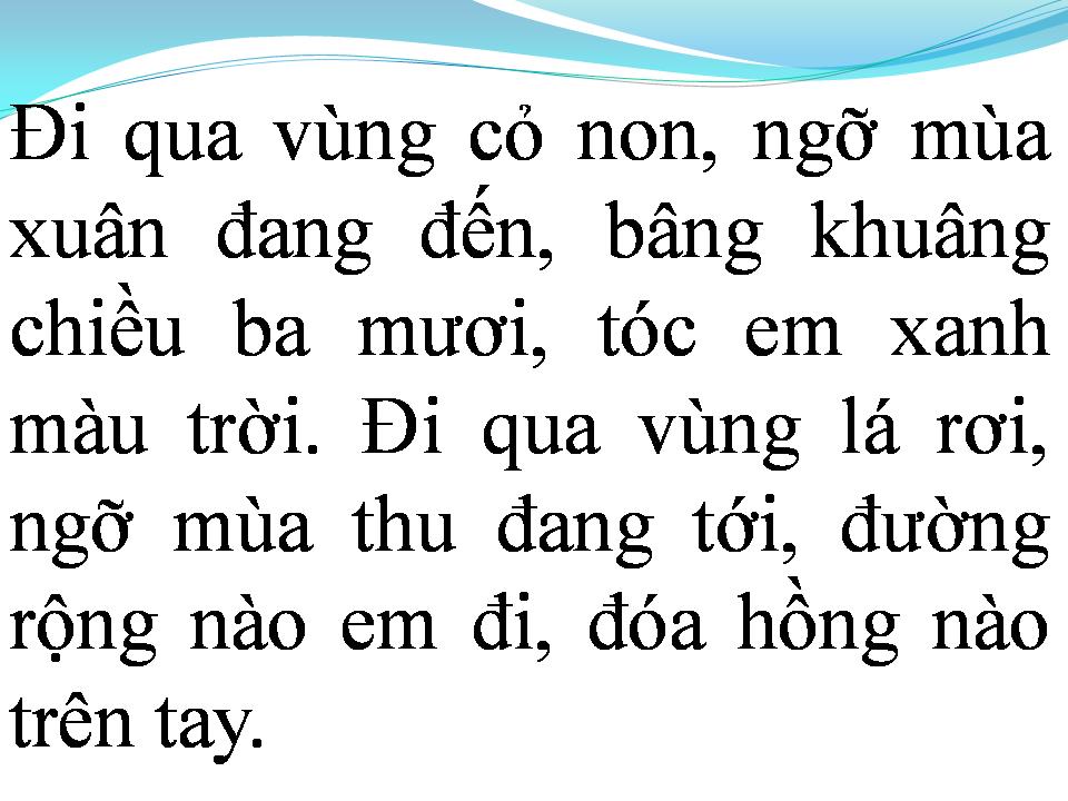 Lời bài hát ĐI QUA VÙNG CỎ NON