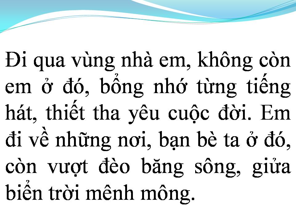 Lời bài hát ĐI QUA VÙNG CỎ NON