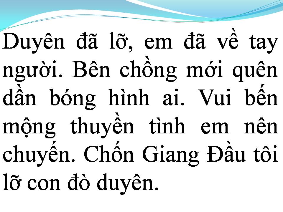 Lời bài hát ĐÒ TÌNH LỠ CHUYẾN