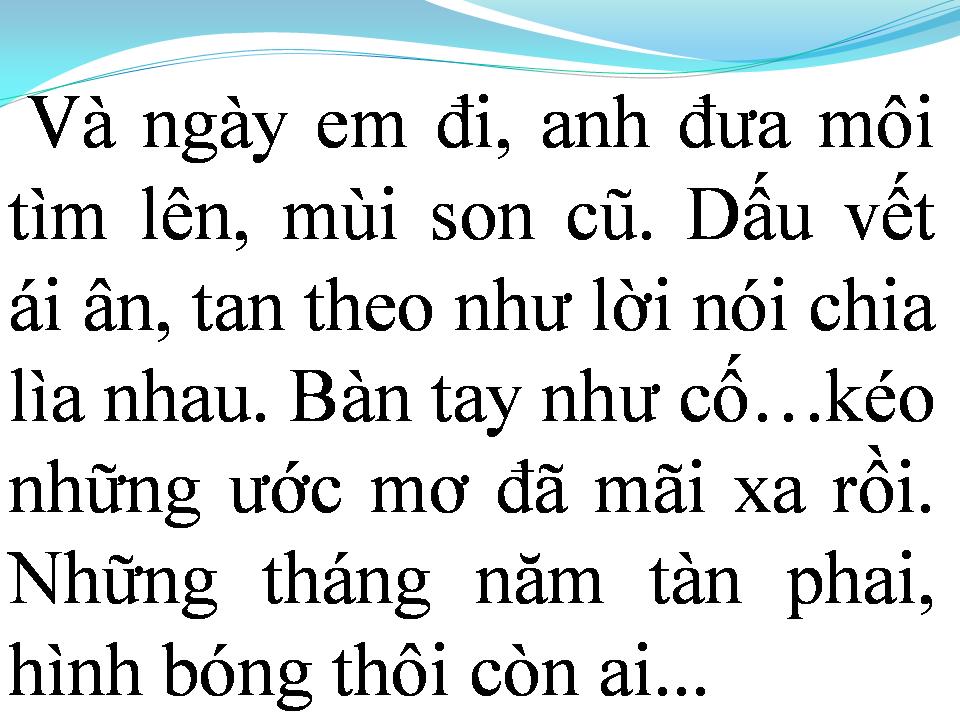 Lời bài hát ĐOẠN KHÚC CUỐI CHO EM