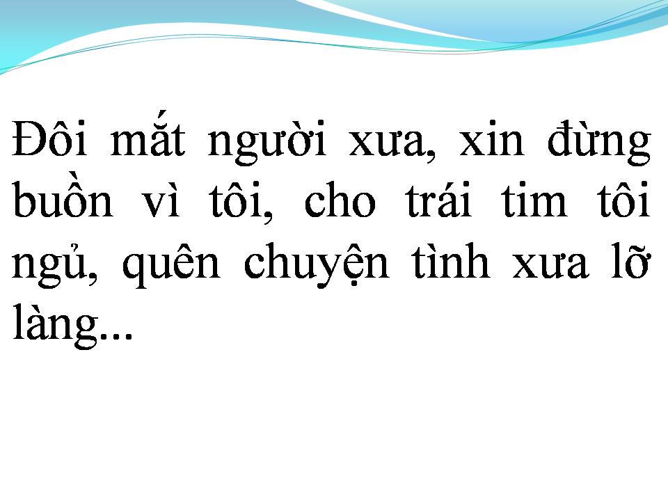 Lời bài hát ĐÔI MẮT NGƯỜI XƯA