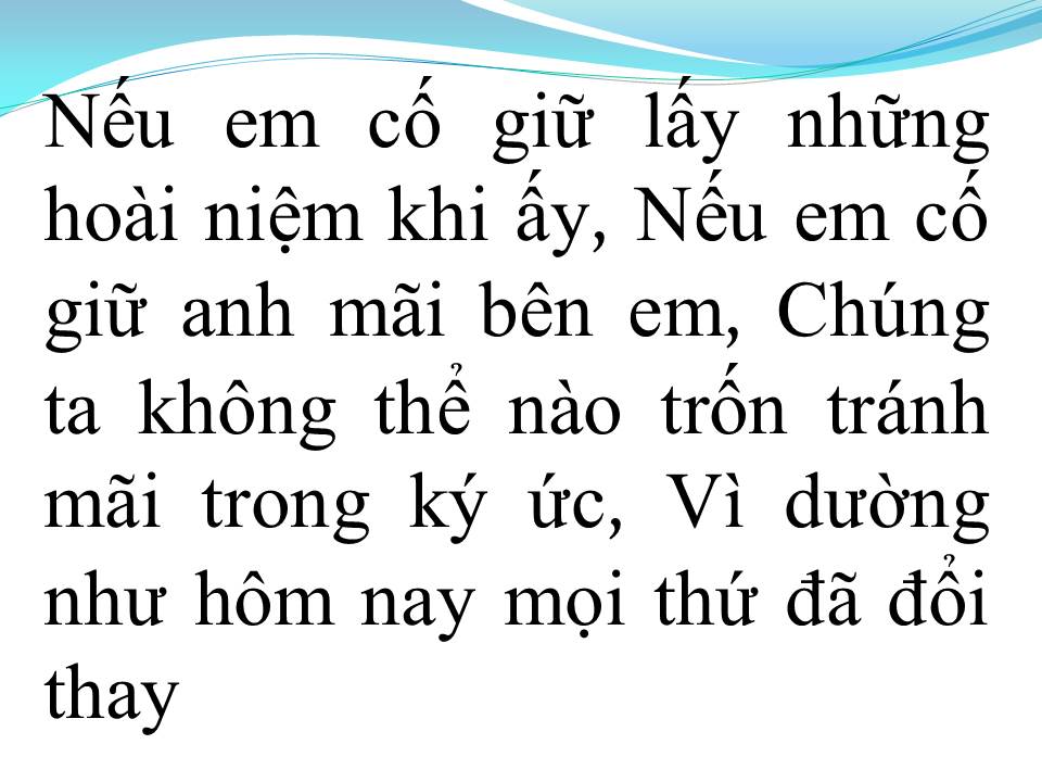 Lời bài hát ĐỔI THAY