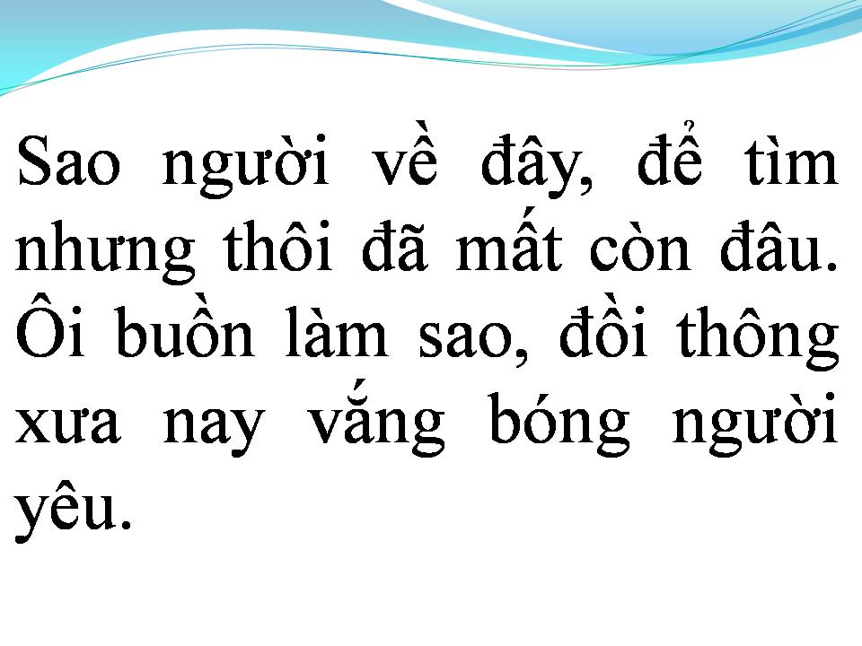 Lời bài hát ĐỒI THÔNG HAI MỘ