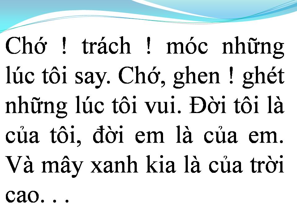 Lời bài hát ĐỜI TÔI LÀ CỦA TÔI
