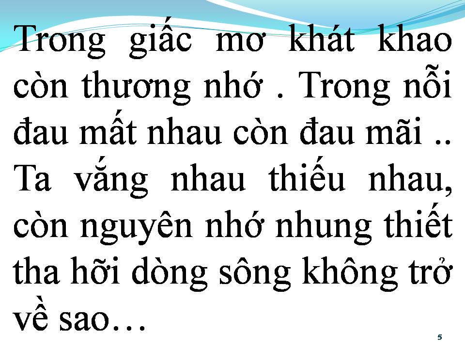 Lời bài hát DÒNG SÔNG KHÔNG TRỞ LẠI