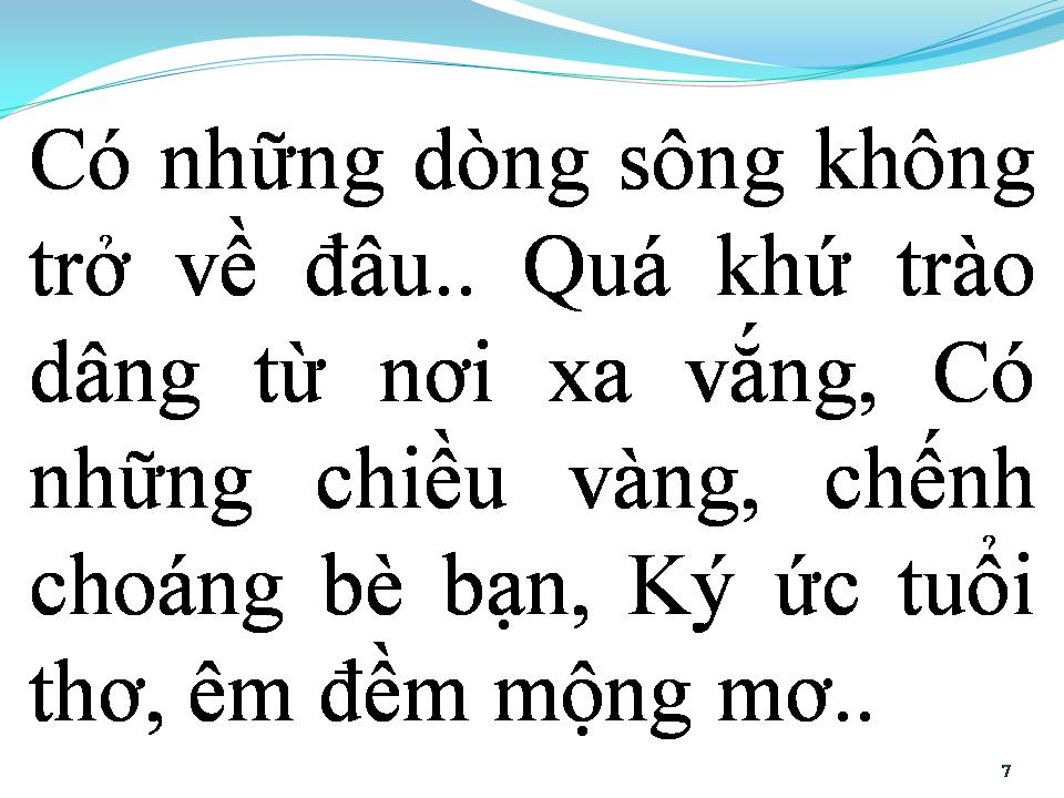 Lời bài hát DÒNG SÔNG KHÔNG TRỞ LẠI