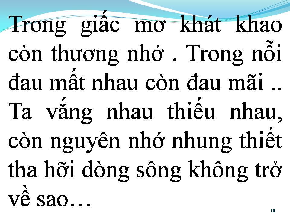Lời bài hát DÒNG SÔNG KHÔNG TRỞ LẠI