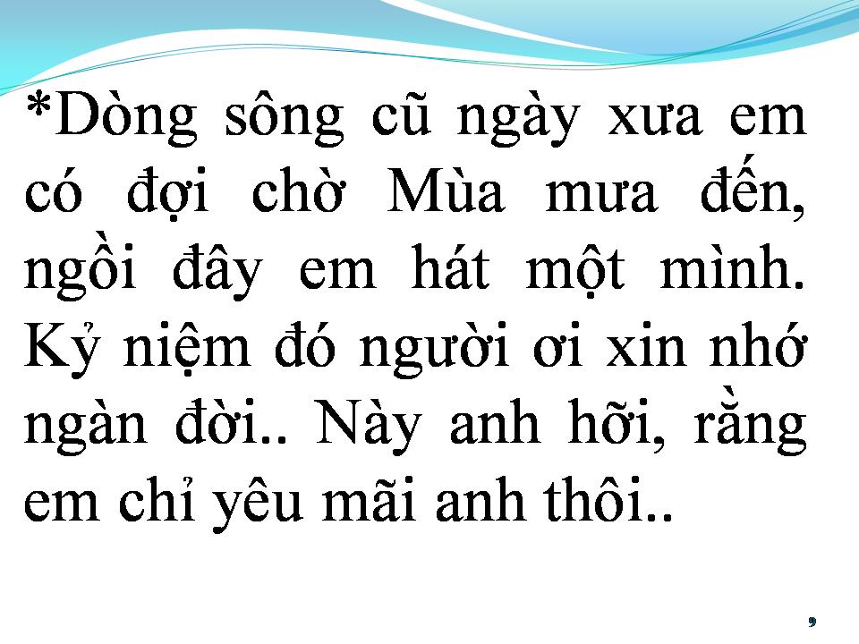 Lời bài hát DÒNG SÔNG KỶ NIỆM