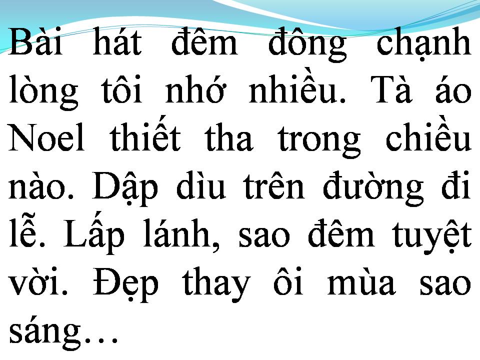 Lời bài hát DƯ ÂM MÙA GIÁNG SINH