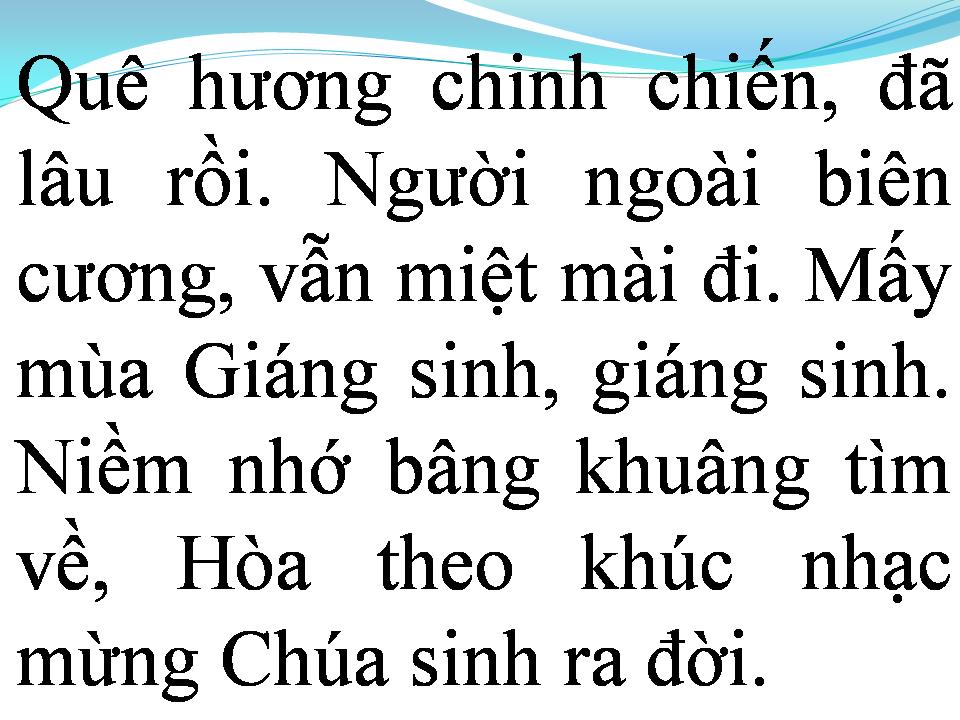 Lời bài hát DƯ ÂM MÙA GIÁNG SINH