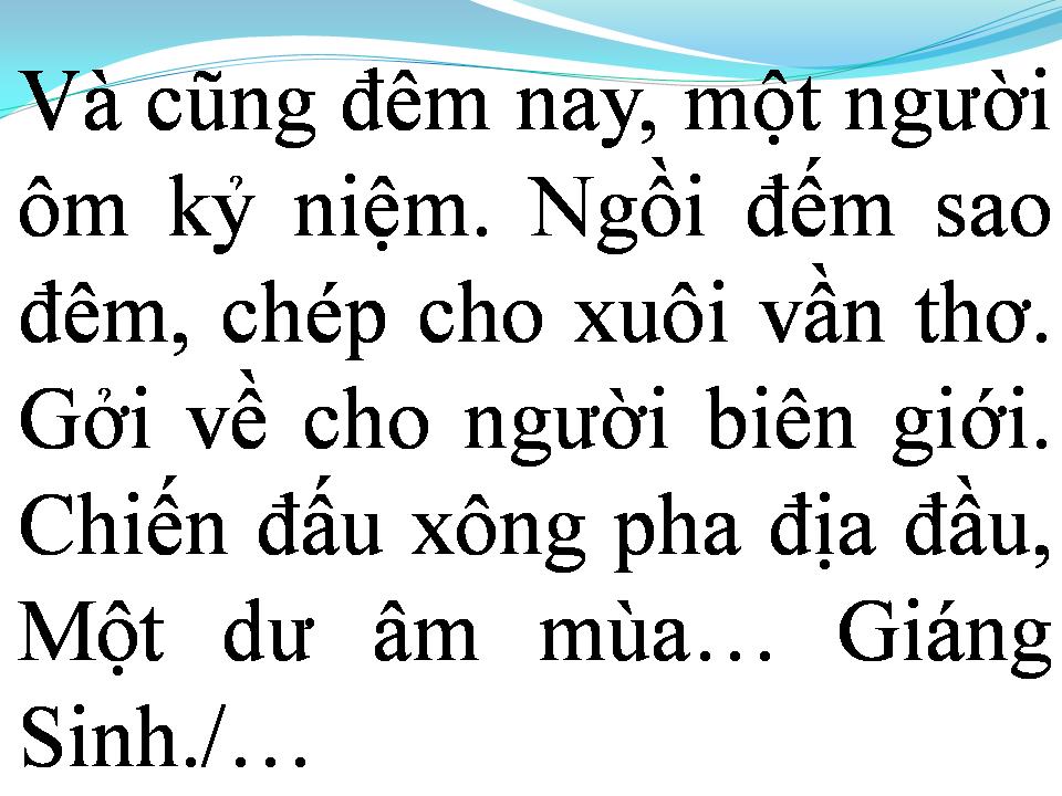 Lời bài hát DƯ ÂM MÙA GIÁNG SINH
