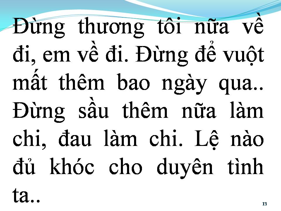 Lời bài hát ĐỪNG THƯƠNG TÔI