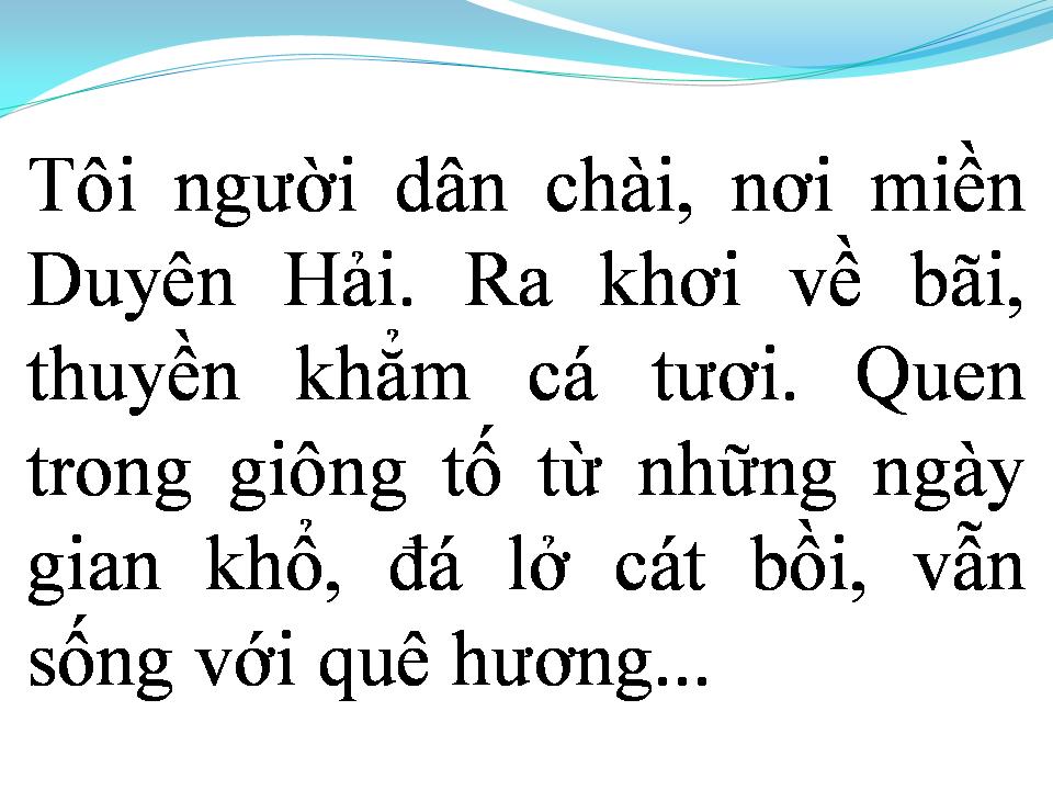 Lời bài hát DUYÊN HẢI BIỂN QUÊ TÔI
