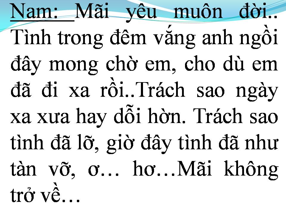 Lời bài hát MÃI KHÔNG TRỞ VỀ