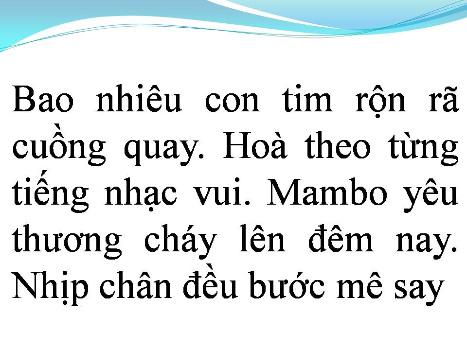Lời bài hát MAMBO YÊU THƯƠNG
