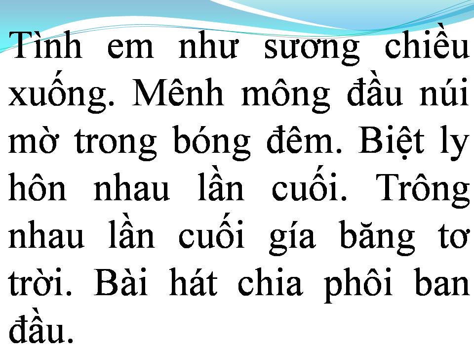 Lời bài hát MẮT LỆ CHO NGƯỜI TÌNH