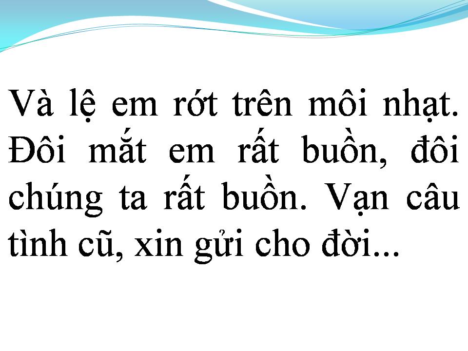 Lời bài hát MẮT LỆ CHO NGƯỜI