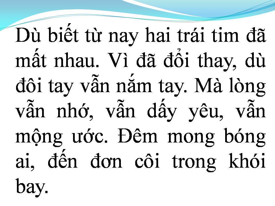 Lời bài hát MẤT NHAU TRONG VÒNG TAY