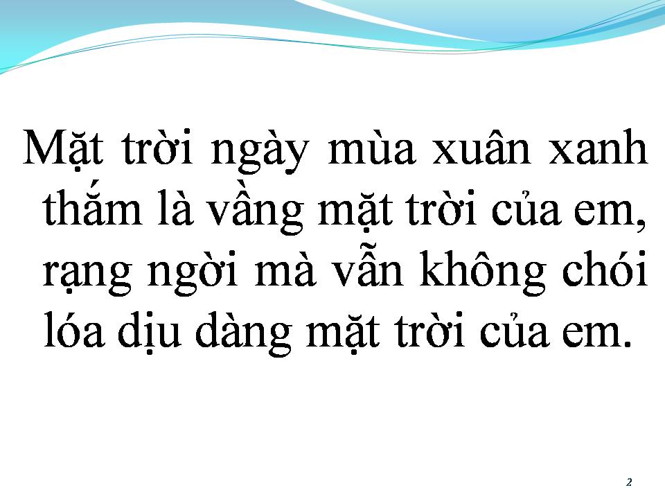 Lời bài hát MẶT TRỜI DỊU ÊM