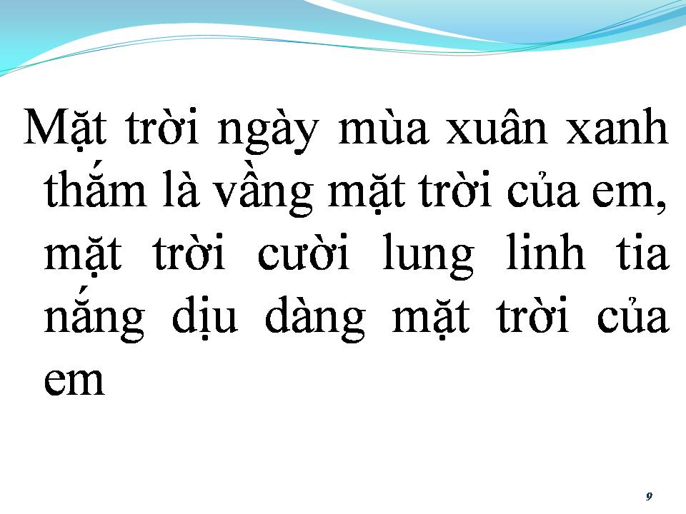 Lời bài hát MẶT TRỜI DỊU ÊM