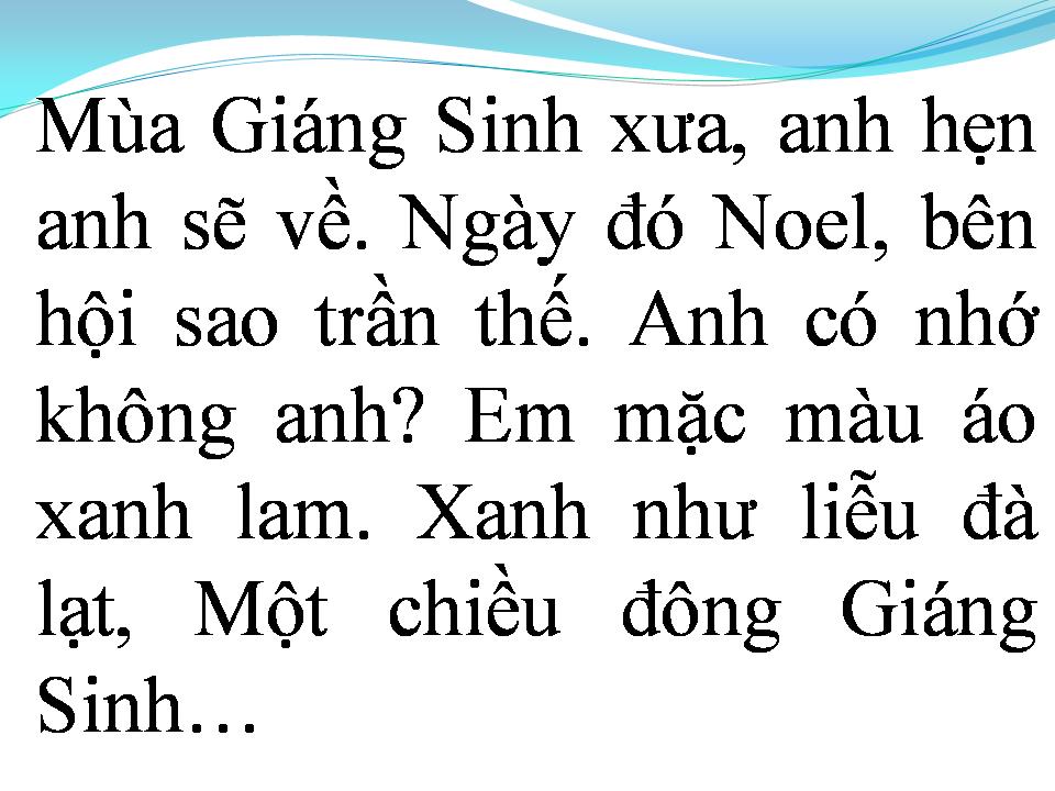 Lời bài hát MÀU XANH NOEL