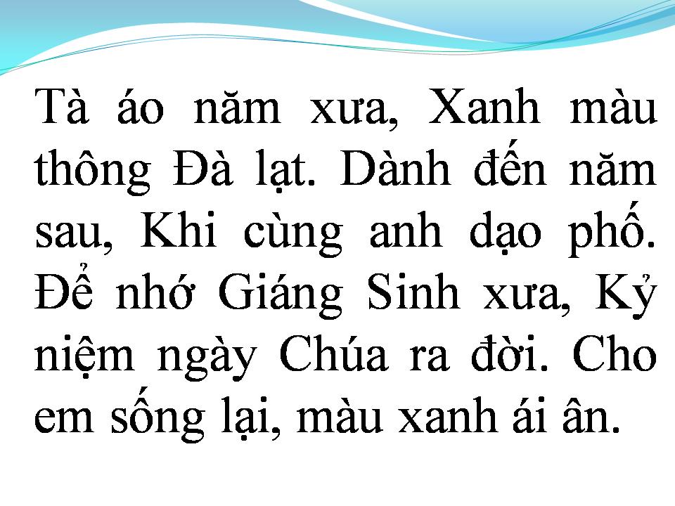 Lời bài hát MÀU XANH NOEL