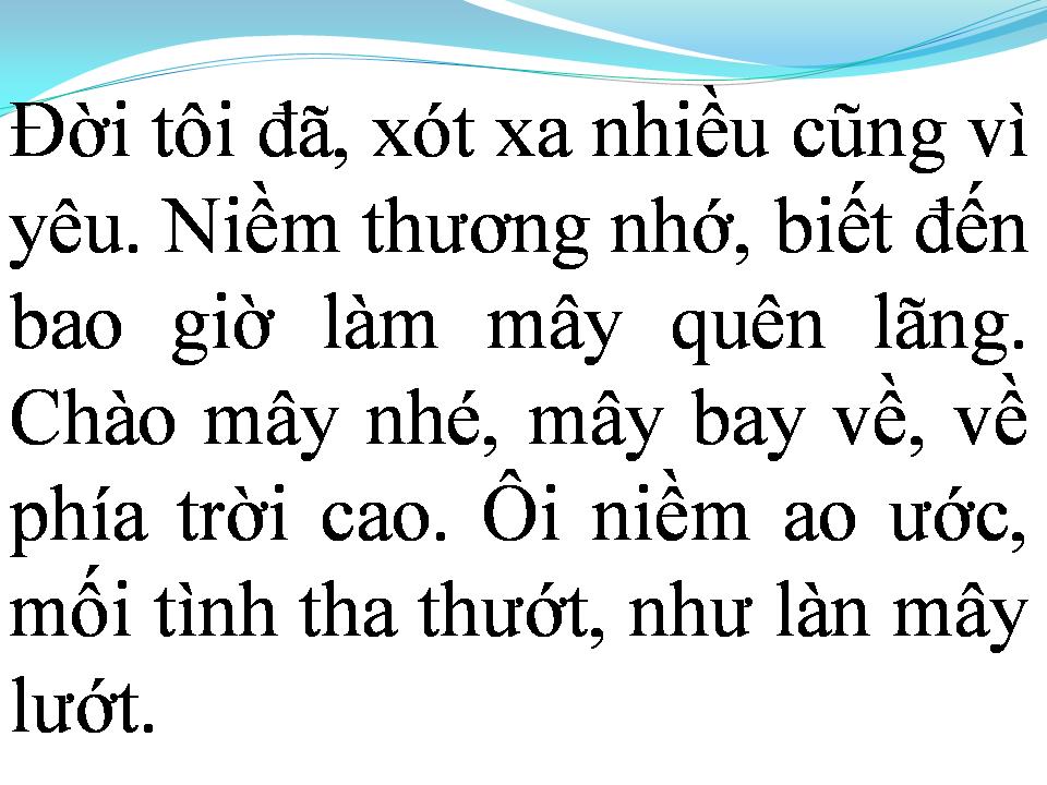 Lời bài hát MÂY LANG THANG