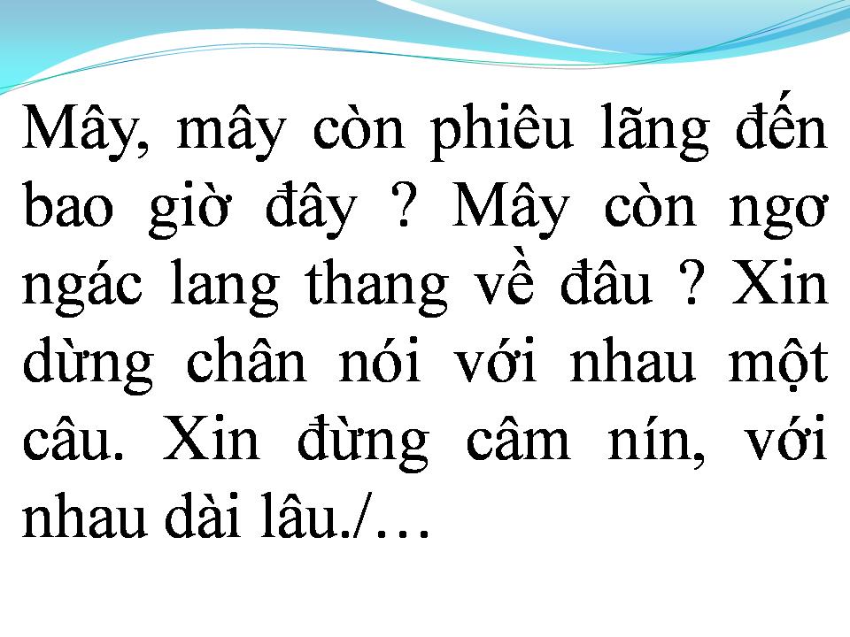 Lời bài hát MÂY LANG THANG