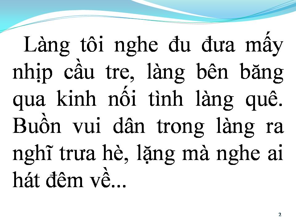 Lời bài hát MẤY NHỊP CẦU TRE