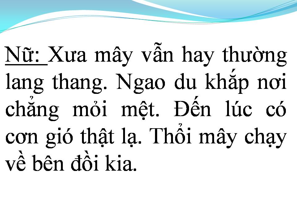 Lời bài hát MÂY VÀ NÚI