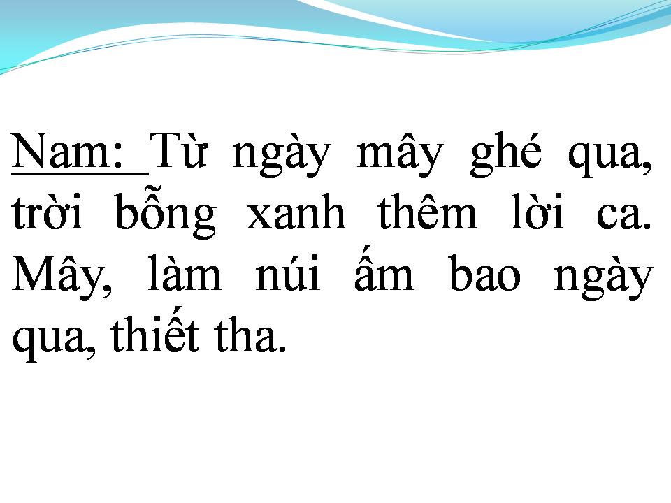 Lời bài hát MÂY VÀ NÚI