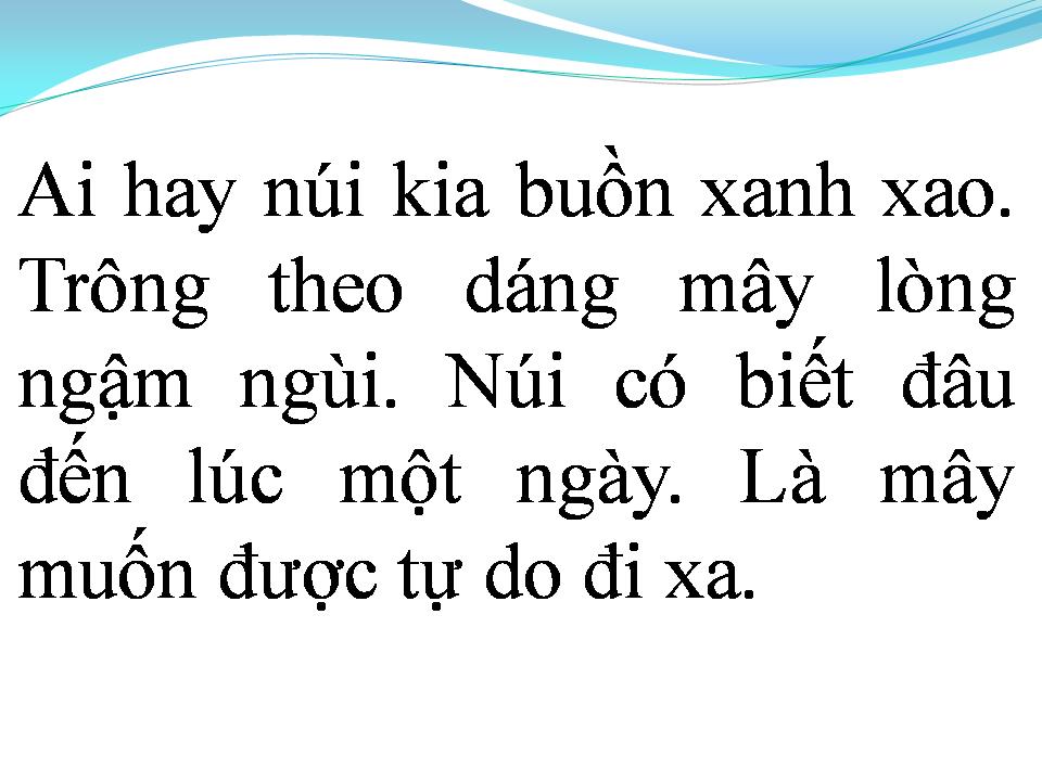 Lời bài hát MÂY VÀ NÚI
