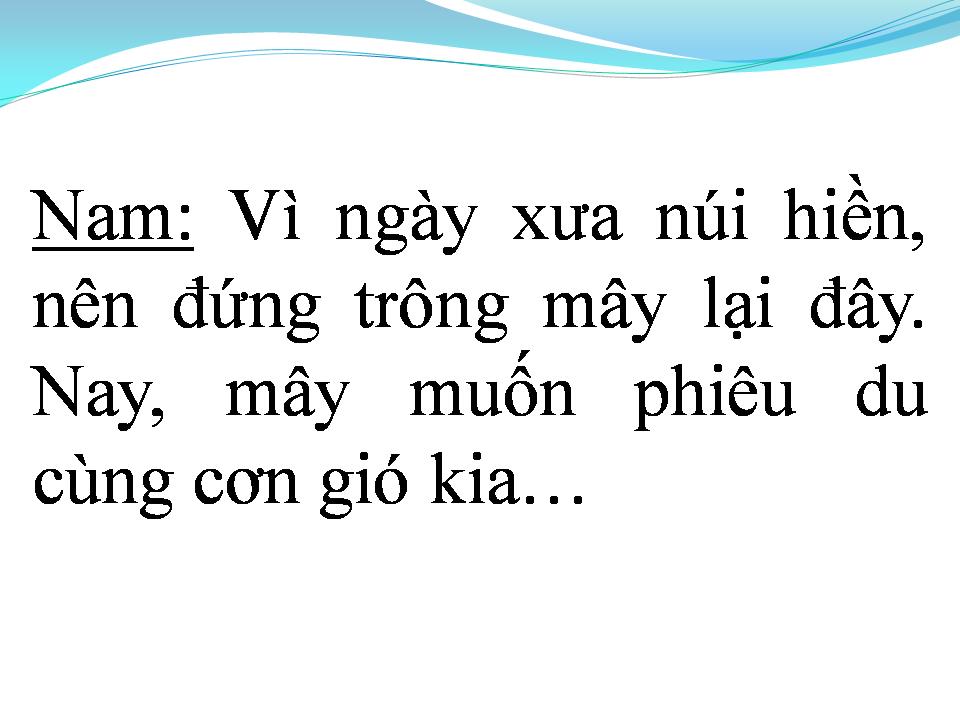 Lời bài hát MÂY VÀ NÚI