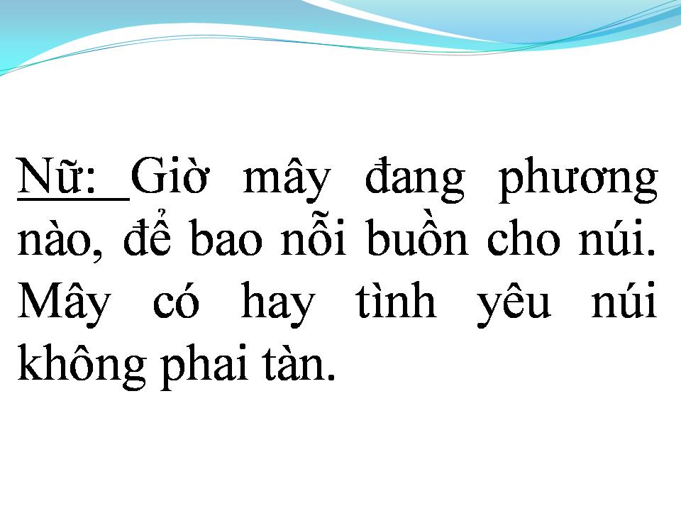 Lời bài hát MÂY VÀ NÚI