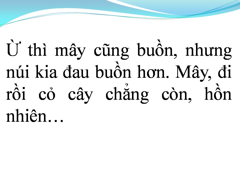 Lời bài hát MÂY VÀ NÚI