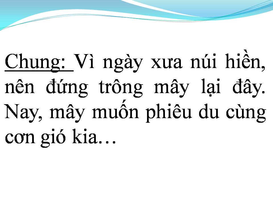 Lời bài hát MÂY VÀ NÚI