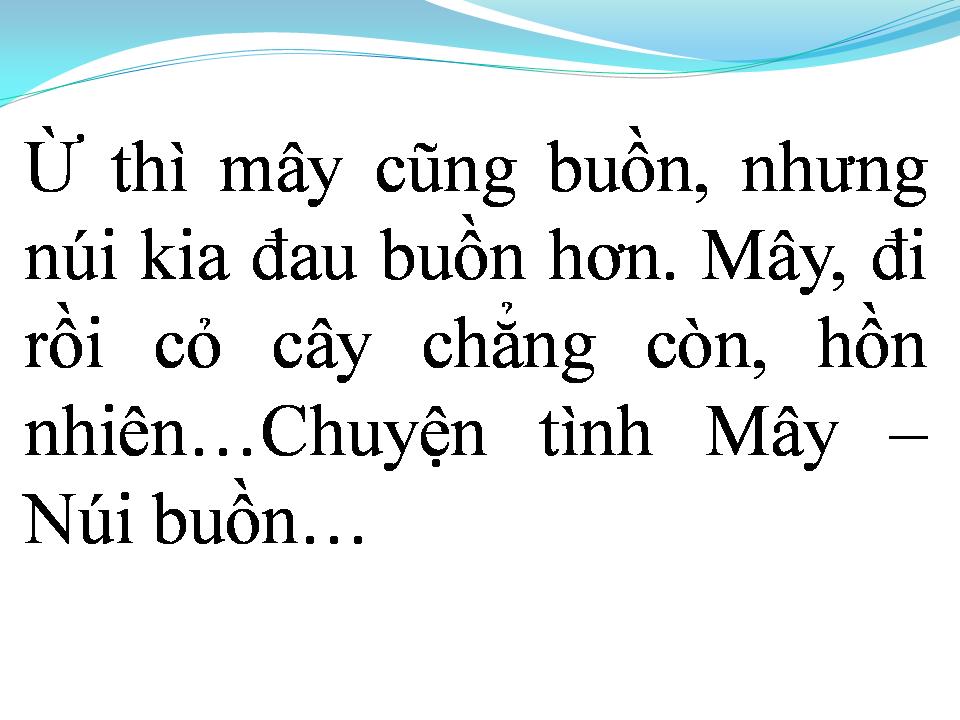 Lời bài hát MÂY VÀ NÚI