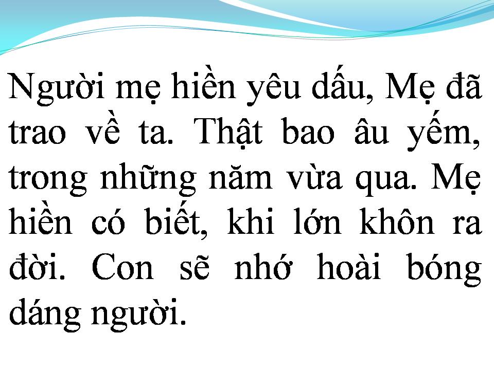 Lời bài hát MẸ HIỀN YÊU DẤU
