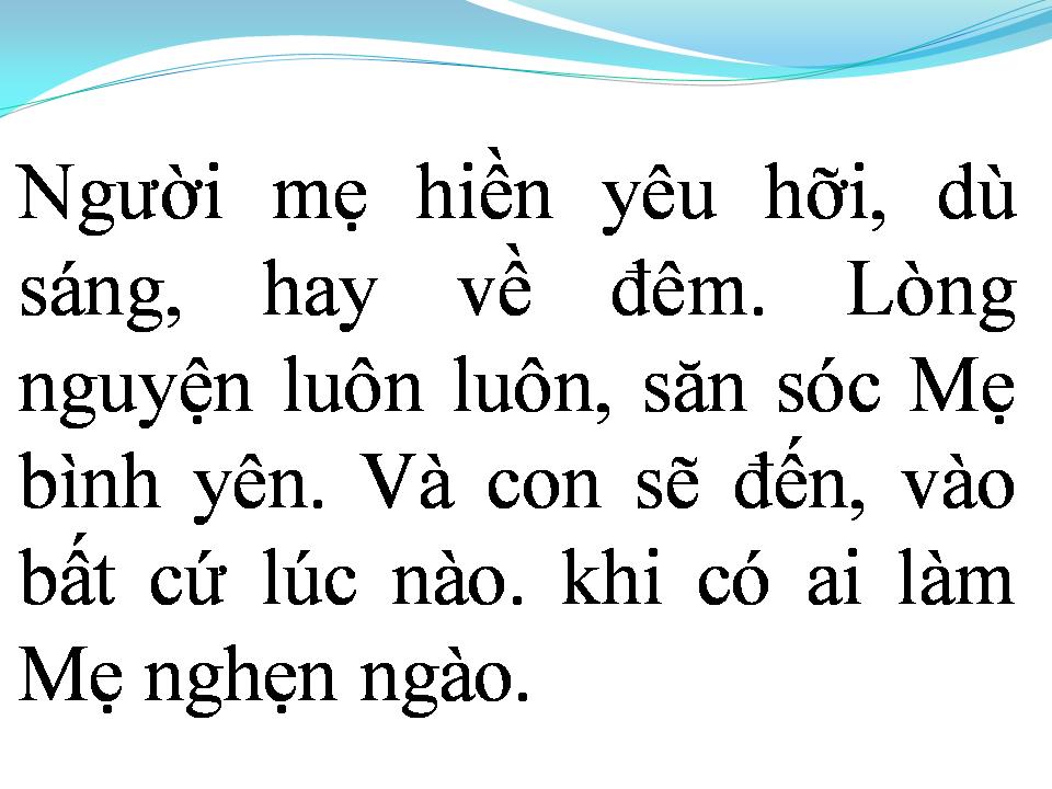 Lời bài hát MẸ HIỀN YÊU DẤU