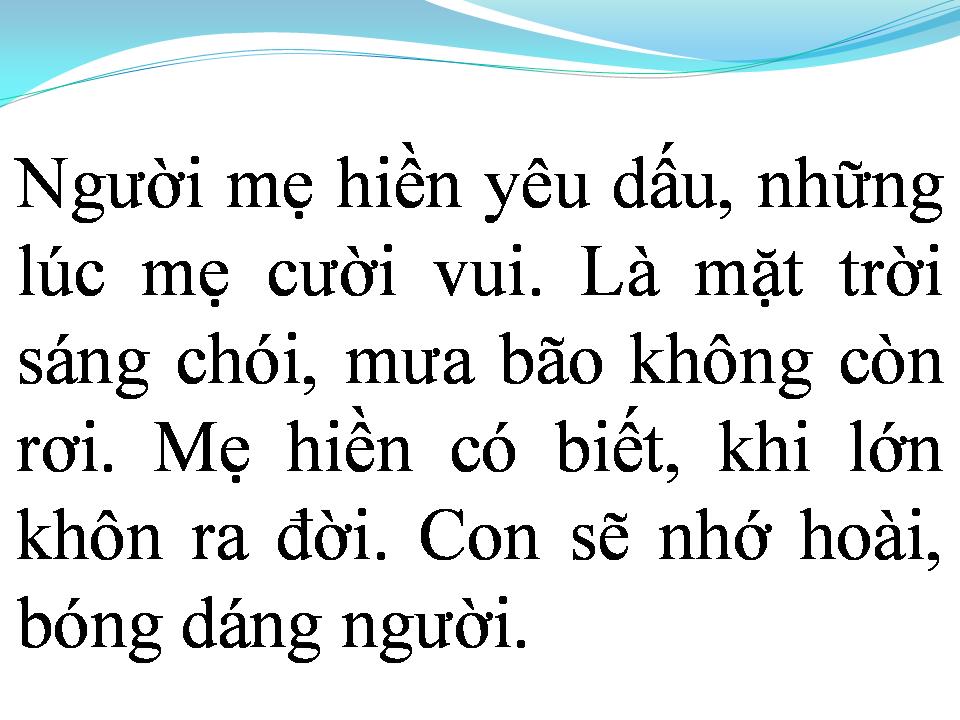 Lời bài hát MẸ HIỀN YÊU DẤU